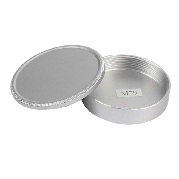 10x Metall Kamerahuslock och Bakre Objektivlock Set För M39 Ltm Lsm Skruvfäste Mcm39silver
