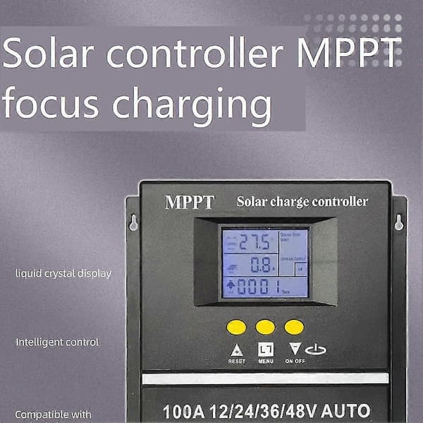 MPPT/PWM Solcellelader 12V/24V/36V/48V Auto Solcelle PV-lader med LCD