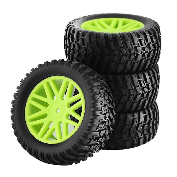 4kpl Rc 1/10 mittakaavan maastoauton renkaat ja vanteet 94166/94107/94106, vihreä