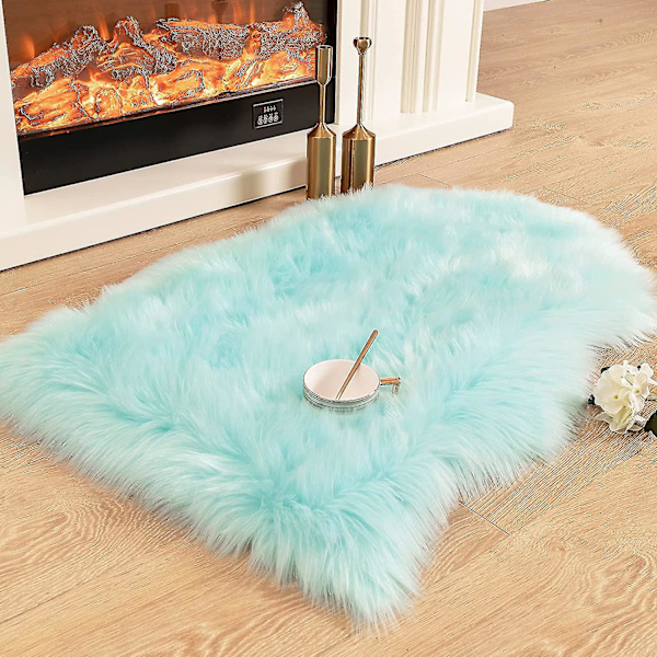 Tflycqluxury Mjukt Fuskfårskinnsöverdrag för Stol Sittdyna Plysch Pälsområdesmattor För Sovrum, 2ft X 3ft, Vit