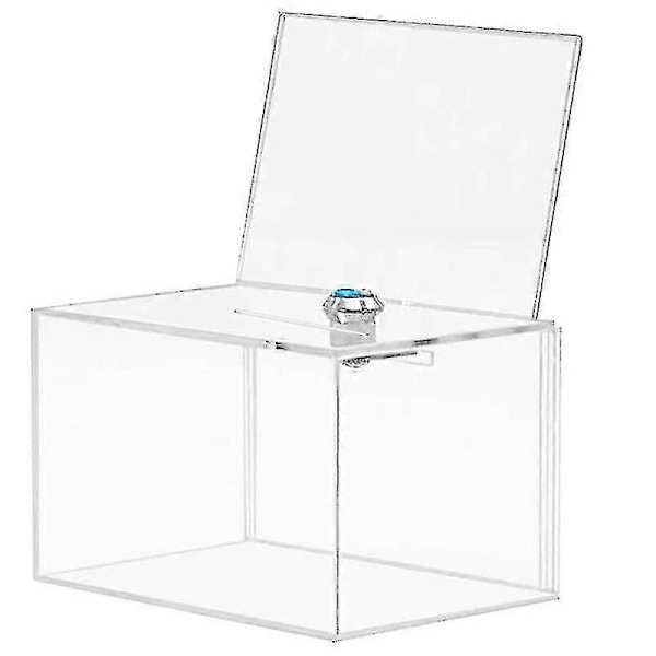 Akryl Donasjonsboks - Boks for Stemmegivning, Veldedighet, Avstemninger, Undersøkelser, Lotterier, Konkurranser, Råd, Tips
