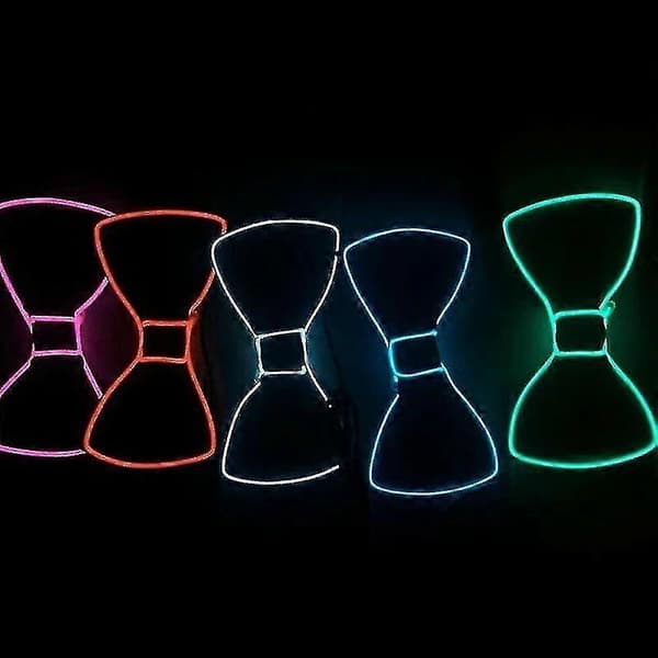 LED-sløyfe for menn, selvlysende blinkende slips til julekveldsfestdekorasjon White
