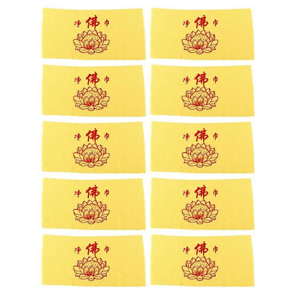 10 stk. Buddha Håndkle Lotus Lampe Buddha Håndkle Rengjøringsutstyr Håndkle Offerforsyning