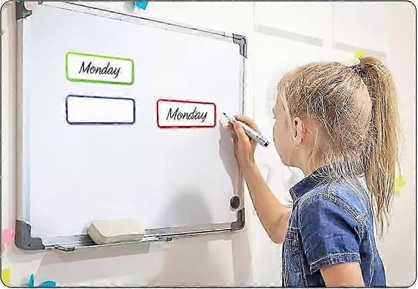 54-pack Whiteboard magneter, 9 färger - 29 x 79 mm - Utskrivbar magnet