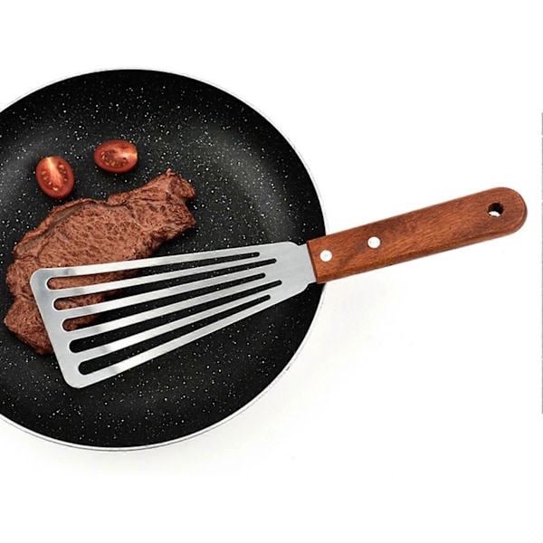 Kalanpaistolasta Tarttumaton Puukahva Lämmönkestävä Ruostumaton Teräs Kevyt Keittolapio Kotiin