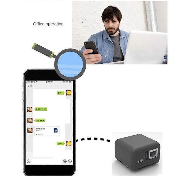 Mini Np330 Nettverk USB 2.0 Print Server (WiFi-versjon)