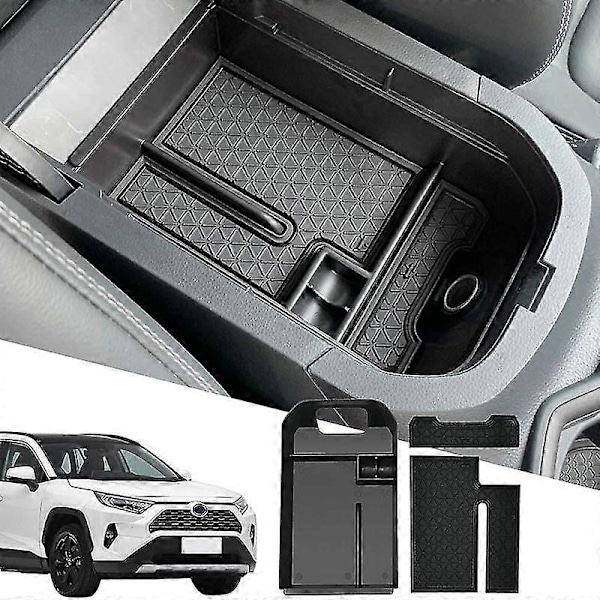 Bil Centralt Armlæn Opbevaringsboks Sekundær Opbevaring Midterkonsol Organizer Kompatibel Til Rav-4 2019
