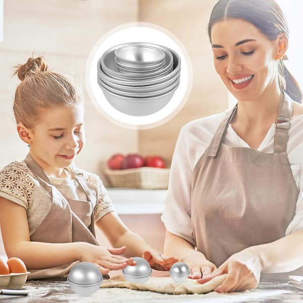 12 stk. Halvkugle Badeform Halvcirkel Bade Saltforme Aluminium Legering Kage Lys Håndværksforme