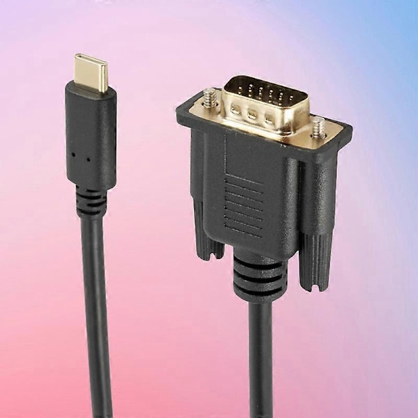 Konverterkabel HD-kompatibel Stabil Udgang Driverfri USB3.1 Type-C Han til VGA 1080P Kompakt Adapterkabel til Skærme
