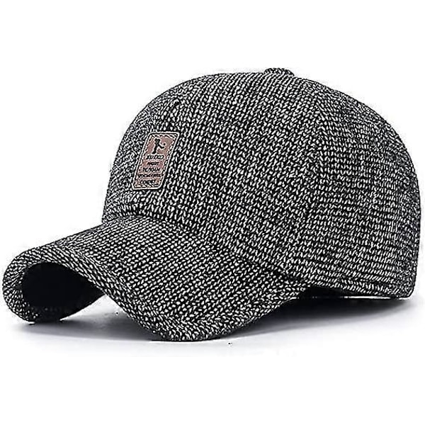 Vinterlue for menn, utendørs, justerbar varm sport golf baseballcaps pappaluer øreklaffer tykkere 55-60cm