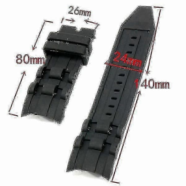 26 mm sort gummirem til Invicta Pro Diver Collection Chronograph P2021122445