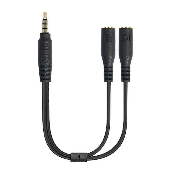Lydlinje Hodetelefonadapter med Mikrofon Kompakt Størrelse Bærbar Universal 3.5mm Hann til Hunn Øretelefon Adapterkabel