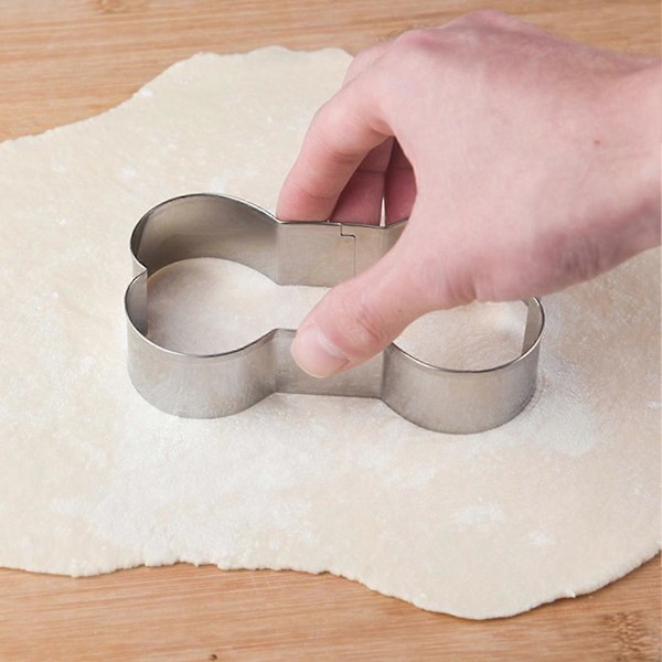 JiKaiX 5 stk. Kakeform Rustsikker Non-Stick Gjenbrukbar DIY Hundeben Mini Kakeform Rustfritt Stål Sandwichformer