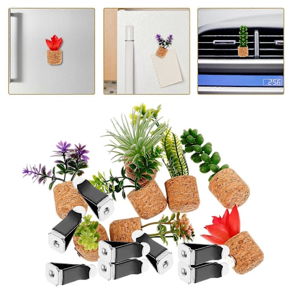 1 Set Miniatyyri Mehevä Bonsai Jääkaappimagneetti Mehevä Istutusruukku Magneetti Jääkaapin Koriste