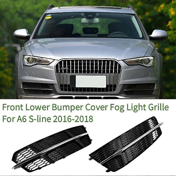 Bil Krom Front Nedre Kofanger Dæk Tågelygte Grill Lav Side Lampe Til- A6 S-line 2016-2018
