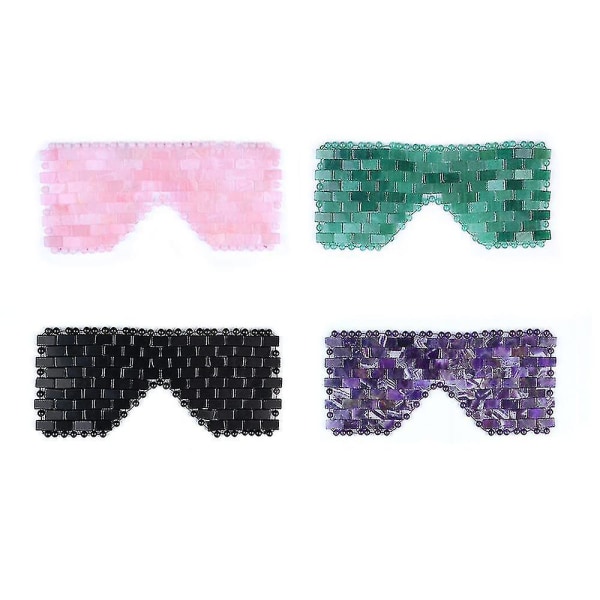 Tflycq Pink Crystal Eye Mask Handgjord ögongardin Kristall Sovmask Rose Quartz Kallterapi Ansiktsmassageapparat Naturlig Jademask purple face mask