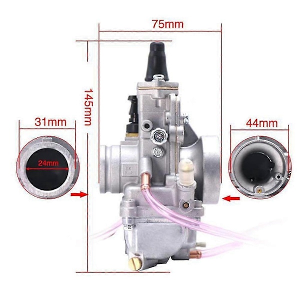 Ny Karburator Til Mikuni 24mm Flad Højtydende Karburator Carb Tm24-8001 - Spy50 Pia