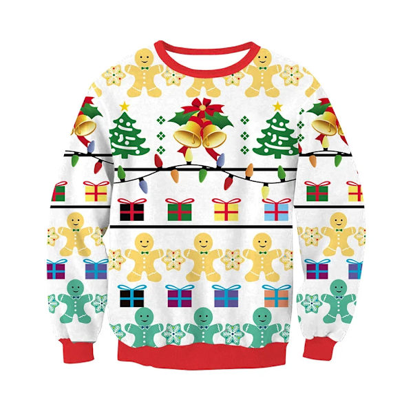 Fula Jultröja för Män och Kvinnor, 3D Roliga Snygga Tryckta Julpartytröjor, Unisex Pullover Toppar style 1 2XL