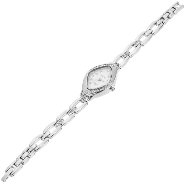 Lvpai P128 Dame Rhinestone Armbåndsure Stål Armbånd Analog Quartz (Sølv Hvid)