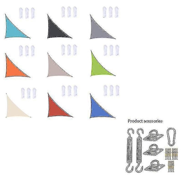 Vattentät Solsegel Triangel för Trädgård Patio Utomhus Markiser Tak Pool Markis Camping 3x3x4.3m/4x4x5.7m/5x5x7.1m Accessory Fixing Kit 4x4x5.7m