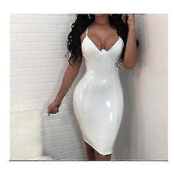 4xl 5xl 6xl Koko 2017 Pvc Märkä Look Es Naisten Punainen Polvipituinen Vetoketju _h white S