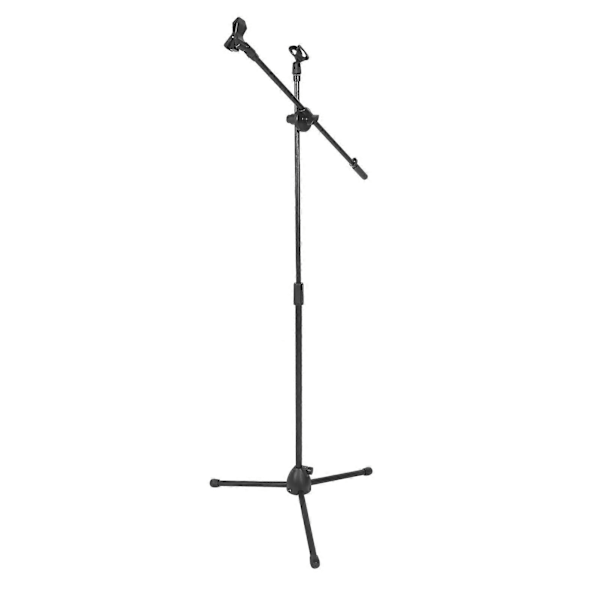 Mikrofonstativ Anti-slip Tripod Justerbar Højde Gulvmikrofonholder med Telefonklips til Performance Koncert Tale