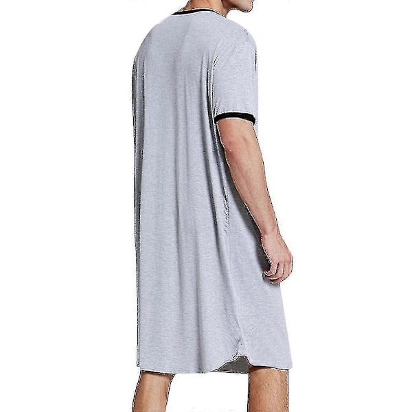 Natkjole til mænd Loungewear Natkjole Ensfarvet Nattøj Grey M