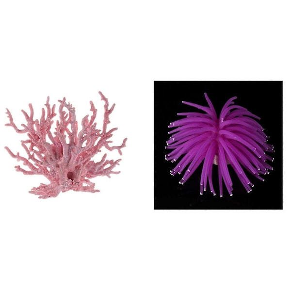 Pink Koralformet Dekoration Ornament til Akvarium Fisketank & Akvarium Fisketank Hav Kunstig Fa