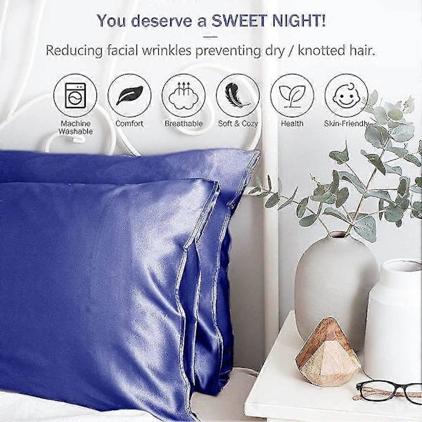 Satiinipäällisten setti, 2 kpl, 100 % mikrokuitua, pehmeä tyynyliina huolehtii sinusta