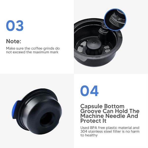 Återanvändbar Kaffekapsel Pod För Kaffebryggare Påfyllningsbara Kaffeskivor För Bo-sch Maskin-60ml