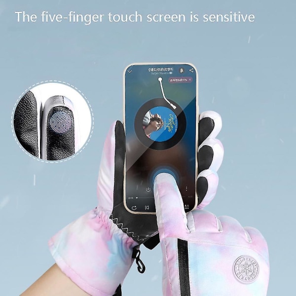 Vinterhandsker til mænd og kvinder, udendørs skihandsker vandtætte og vindtætte touch screen handsker