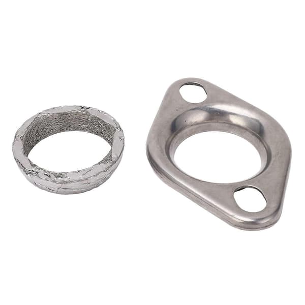 2 tommer 2-bolts eksosmanifold samlerflens med pakning oval eksosrør flensbeslag i rustfritt stål