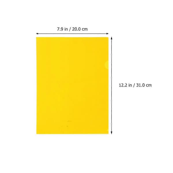 20 stk. Dokumentmappe til kontoret, enkelt side, papirmappe, L-formet plastikmappe (blandet farve)