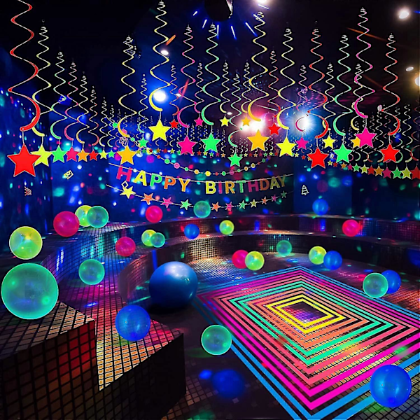 Fluorescerende ballonger Fluorescerende neonlys farge lysende 100 stk