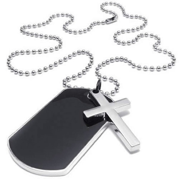 Korut Miesten Naisten Kaulakoru, Sotilaallinen Tunnuslaatta Tyylinen Dog Tag Riipus 68cm Ketjulla