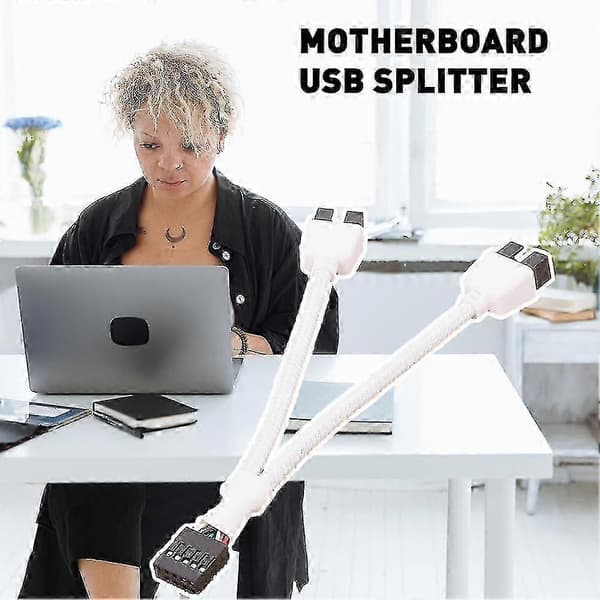 Hovedkort 9-pinners USB-header til dobbel USB2.0 9-pinners splitterhub-forlengelseskabel