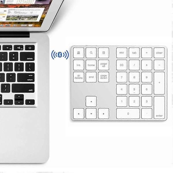 Bluetooth 3.0 Trådløst Numerisk Tastatur 34 Taster Digitalt Tastatur For Regnskap Kasserer Windows Ios Os
