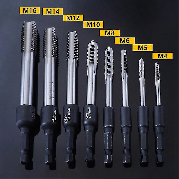 1/4 Hex Skaft Gevind Tap Socket Adapter M4-m12 Hss Lige Rillede Skrue Tap Til Maskintapning Th