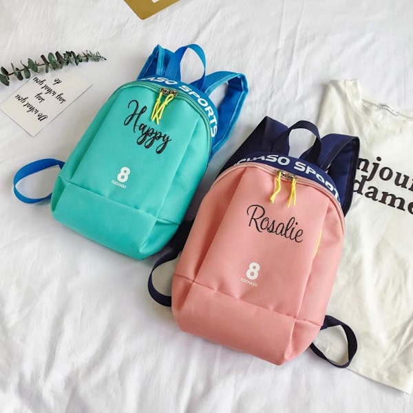 Broderte koreansk versjon av barneskolesekk 2023 ny lett ryggsekk personlighet trend gutter og jenter baby barnehage trompet Black