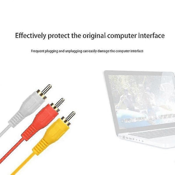 Adapterkabel, RCA-kabel RCA-lydkabel VGA til AV-kabel 15-benet til 3 RCA-lyd AV-kabeladapter til
