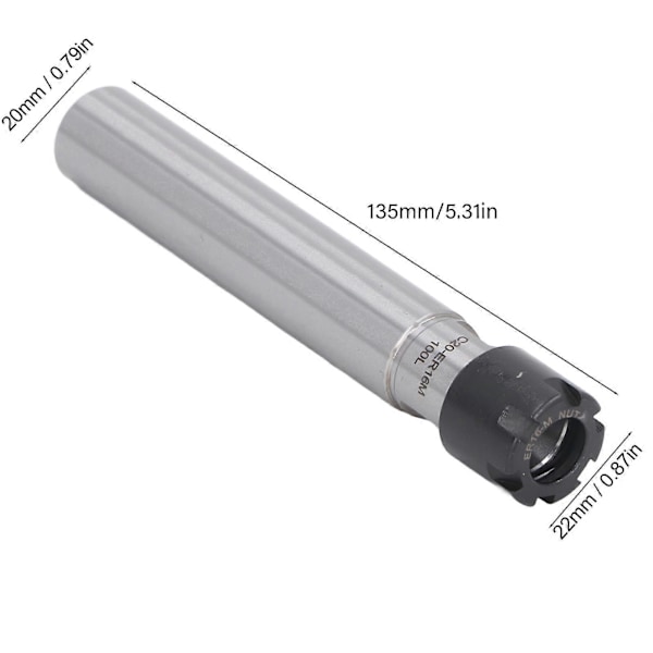 Collet Chuck -jatkovarsi C20ER16M135L Suora varsi Työkalunpidike ER16M Avain CNC-sorvin jyrsintään