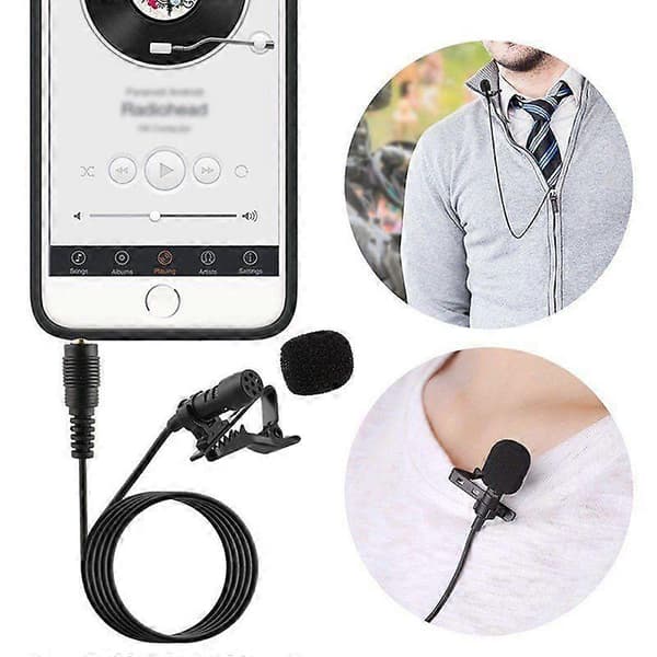 3.5mm Clip-on Lavalier Mikrofon Håndfri Kablet Kondensator Mini Lavalier Mic