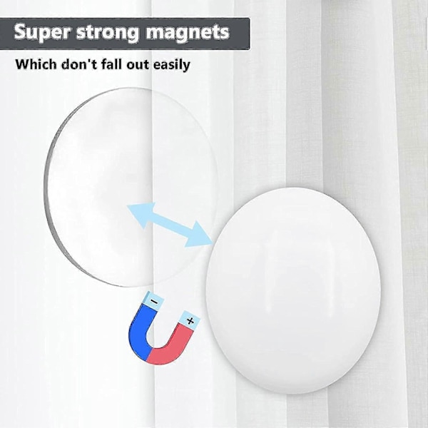 10 st Starka Magnetiska Duschdraperityngder, Runda Magnetiska Draperityngder, Förhindrar att Draperifodret Blåser Runt