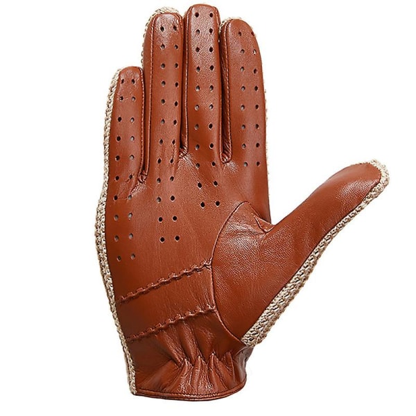 Evago pekskärmshandskar i äkta läder för män Halkfria motorcykel handskar i getskinn COFFEE M