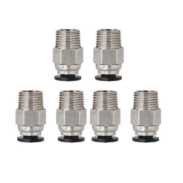 UEETEK 6 stk. PC4-01 Rett Pneumatisk PTFE Slangekobling for 3D-skriver