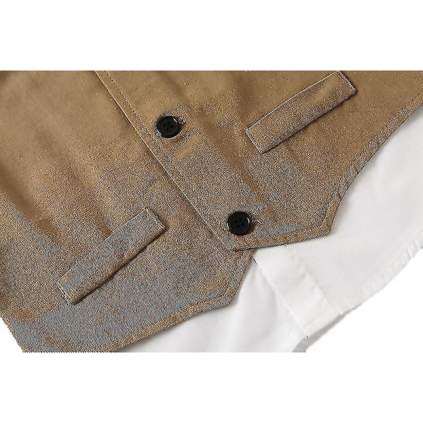 Pojkar Smoking Toddler Formella Kostymer Barn Slim Fit Kostym brown 90cm
