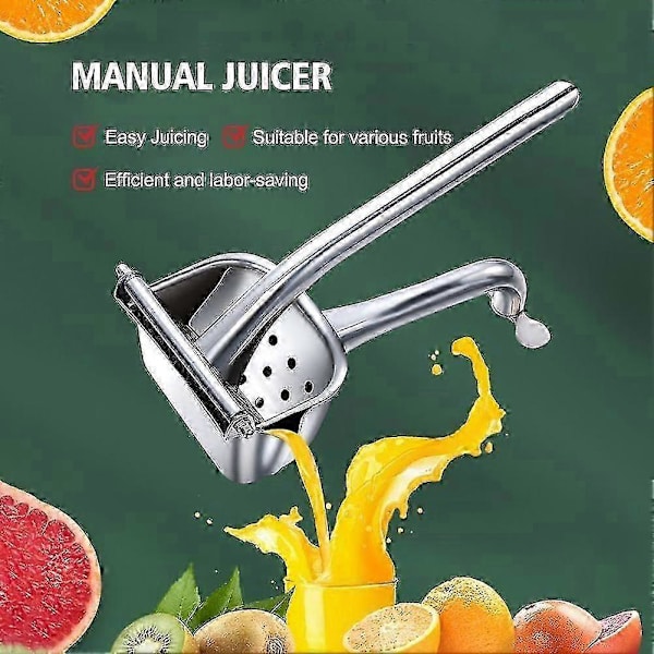 Hånddrevet Saftpresser i Robust Stål - Citron, Appelsin, Citrus