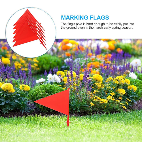 6 stk. Markeringsflag Plænesprinkler Vandingsflag Mini Markeringsflag Trekantet Markeringsflag til Industri