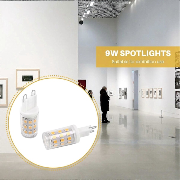 G9 LED-lampor, 3W halogenlampor, G9-sockel energibesparande LED-lampa, naturligt vit, 360lm, AC 220-240V, 10 st