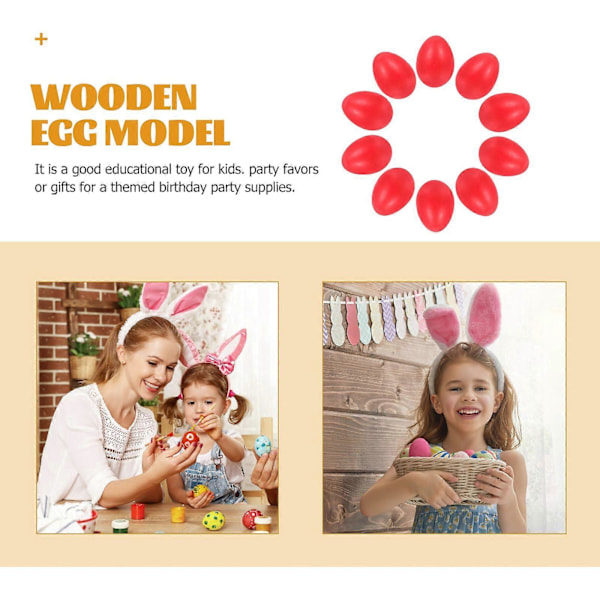 10 stk. Simulerte Egg Tre Egg Modell Bordplate Egg Dekorasjon Påskeegg